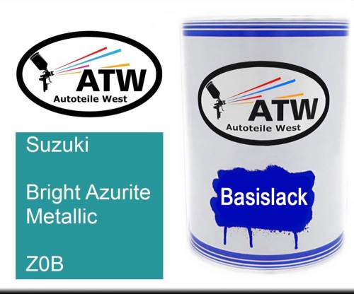 Suzuki, Bright Azurite Metallic, Z0B: 500ml Lackdose, von ATW Autoteile West.